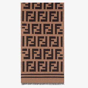Fendi Brown Wool/Silk Scarf